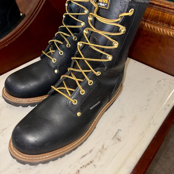 Carolina Men's Rugged Black Leather Boots, steel toe, lined size 11 - Picture 5 of 5